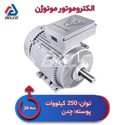 الکتروموتور 250 کیلووات سه فاز پوسته چدن موتوژن