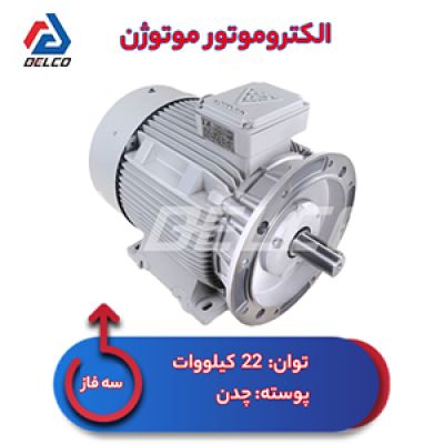 الکتروموتور 22 کیلووات سه فاز پوسته چدن موتوژن