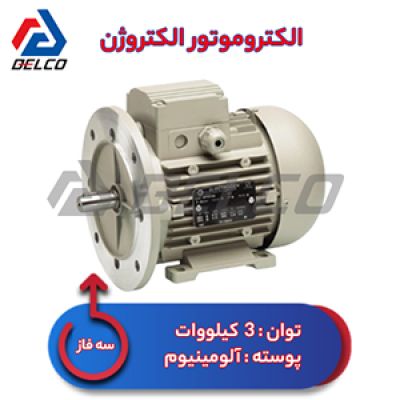 الکتروموتور 3 کیلووات سه فاز پوسته آلومینیوم الکتروژن